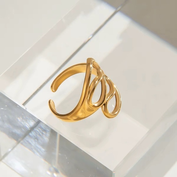 18K Gold Plated Adjustable Ring - Gold Jewelry - Picture 5 of 7